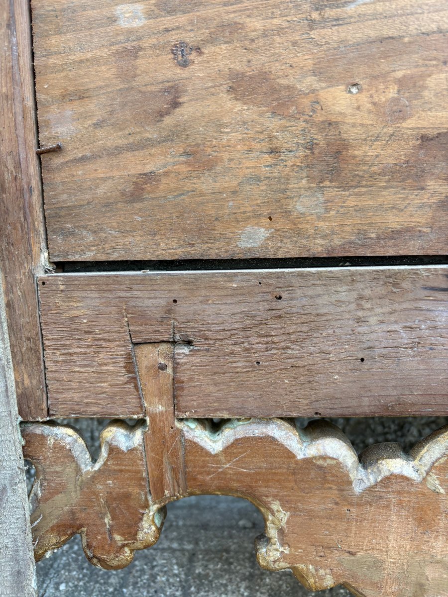 Grande Specchiera Barocca Legno Dorato Italia XVIII secolo-photo-7