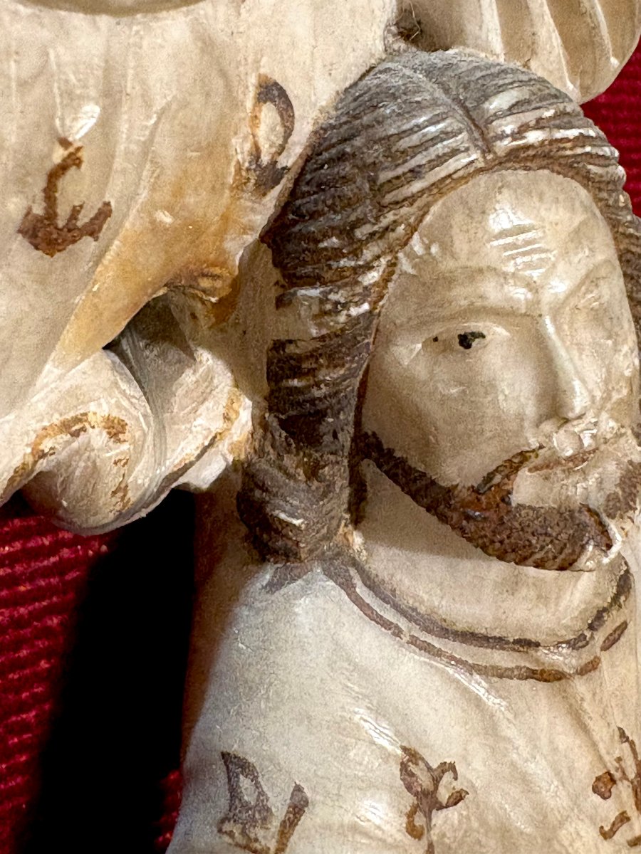 "Il Ritorno della Santa Famiglia" Gruppo in Alabastro Mechelen XVII secolo-photo-7