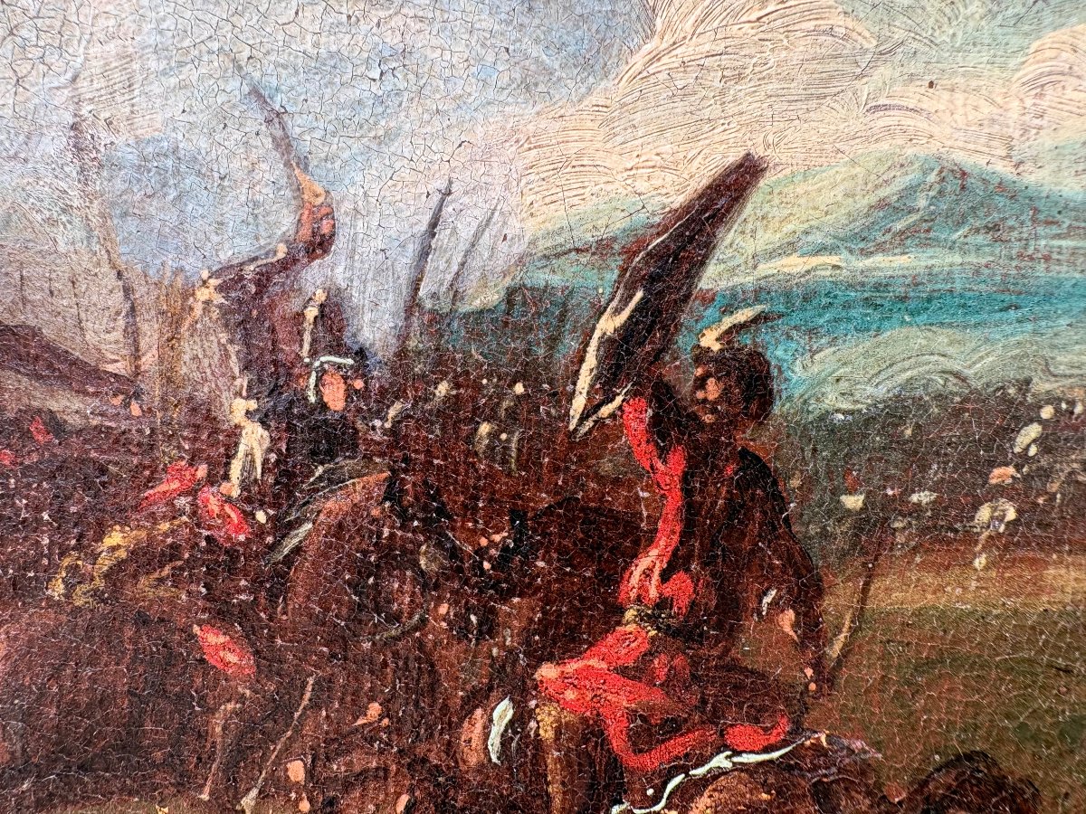 Scena di Battaglia Barocca seguace di Jacques Courtois XVII secolo-photo-1