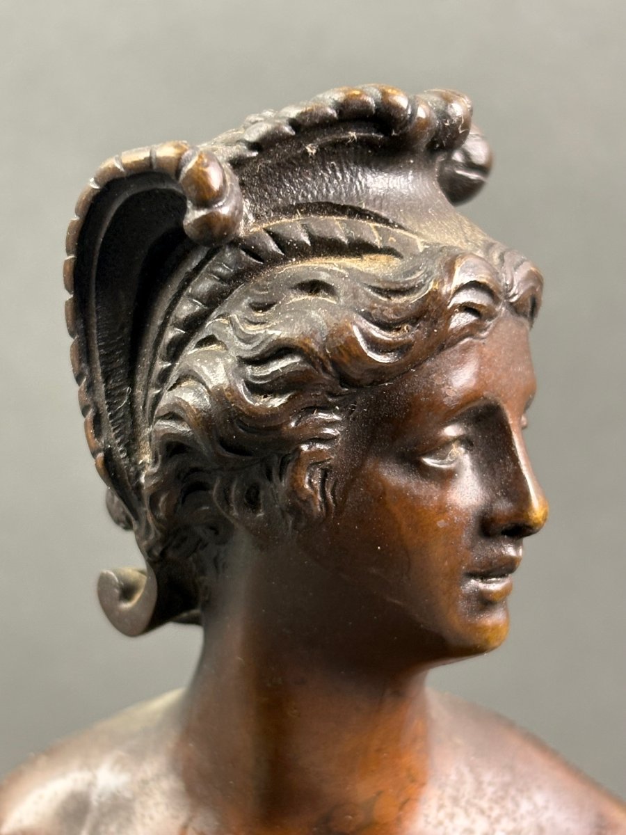Coppia di Sculture Neoclassiche in Bronzo Patinato Tardo Grand Tour XIX secolo-photo-3
