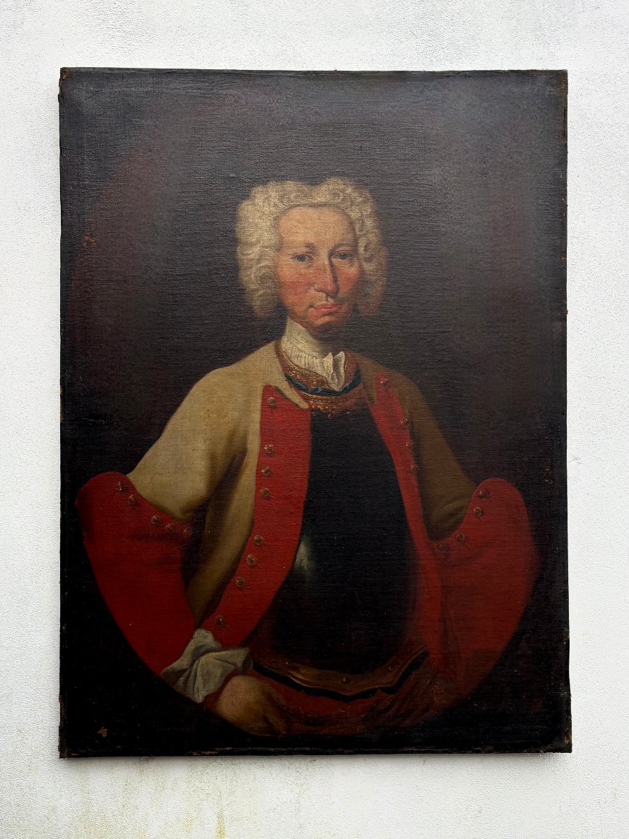 Ritratto di Gentiluomo in Armatura  Famiglia Savoia Scuola Piemontese del XVIII secolo-photo-3