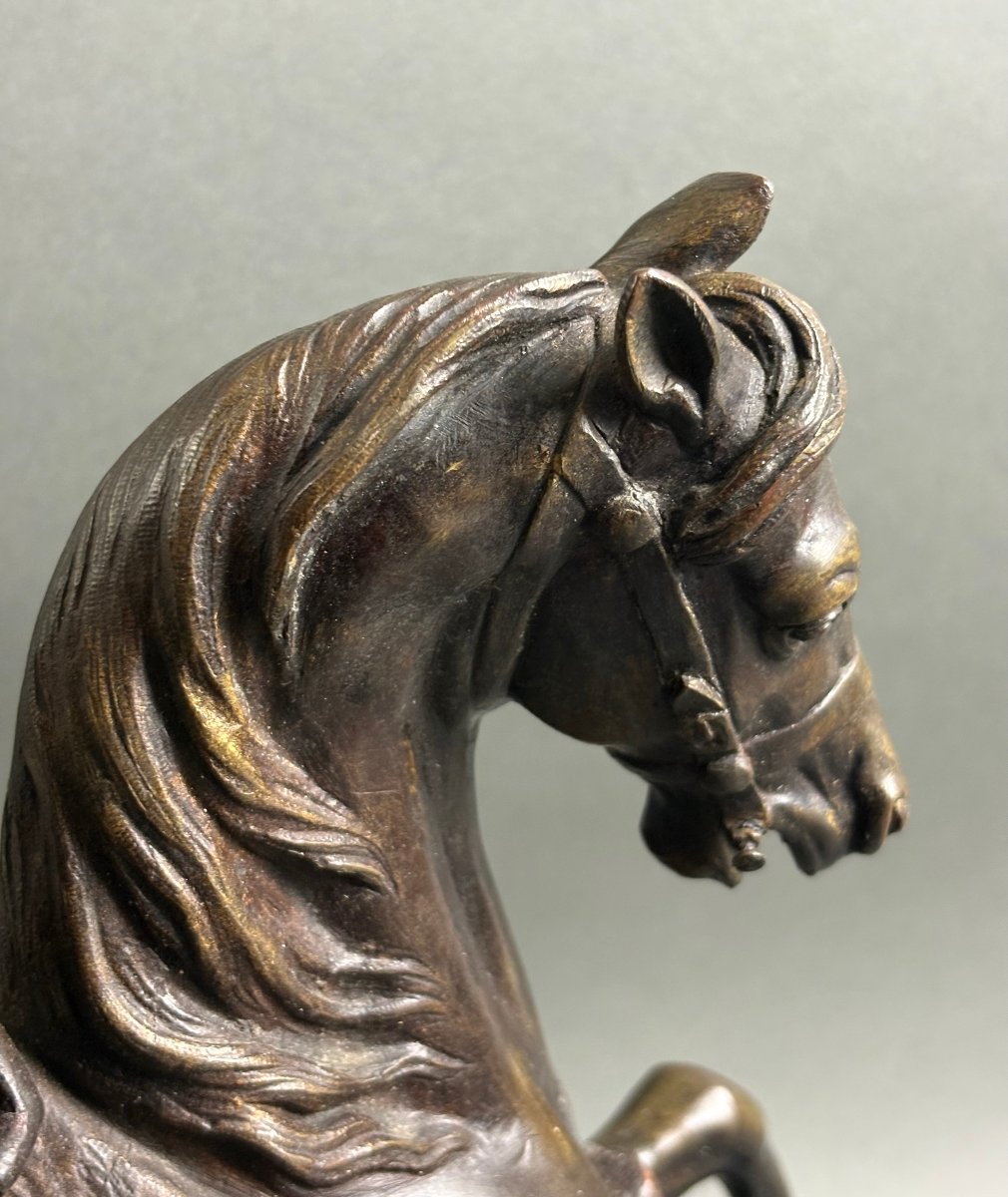 Scultura in Bronzo Re Clovis a Cavallo Scuola Francese XIX secolo-photo-1