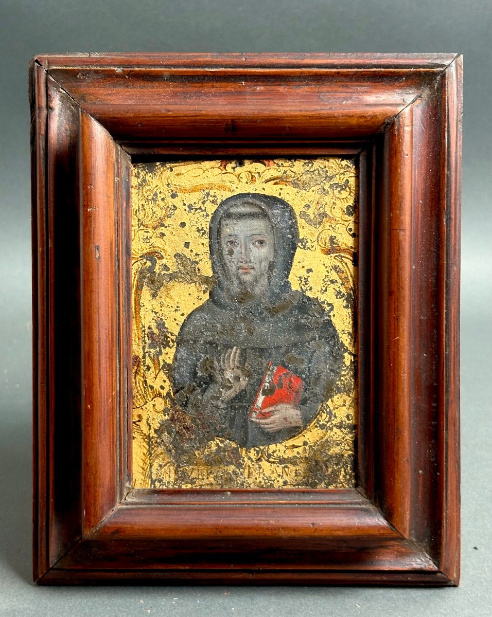  San Francesco d'Assisi, Dipinto su Latta, Venezia, XVII secolo.