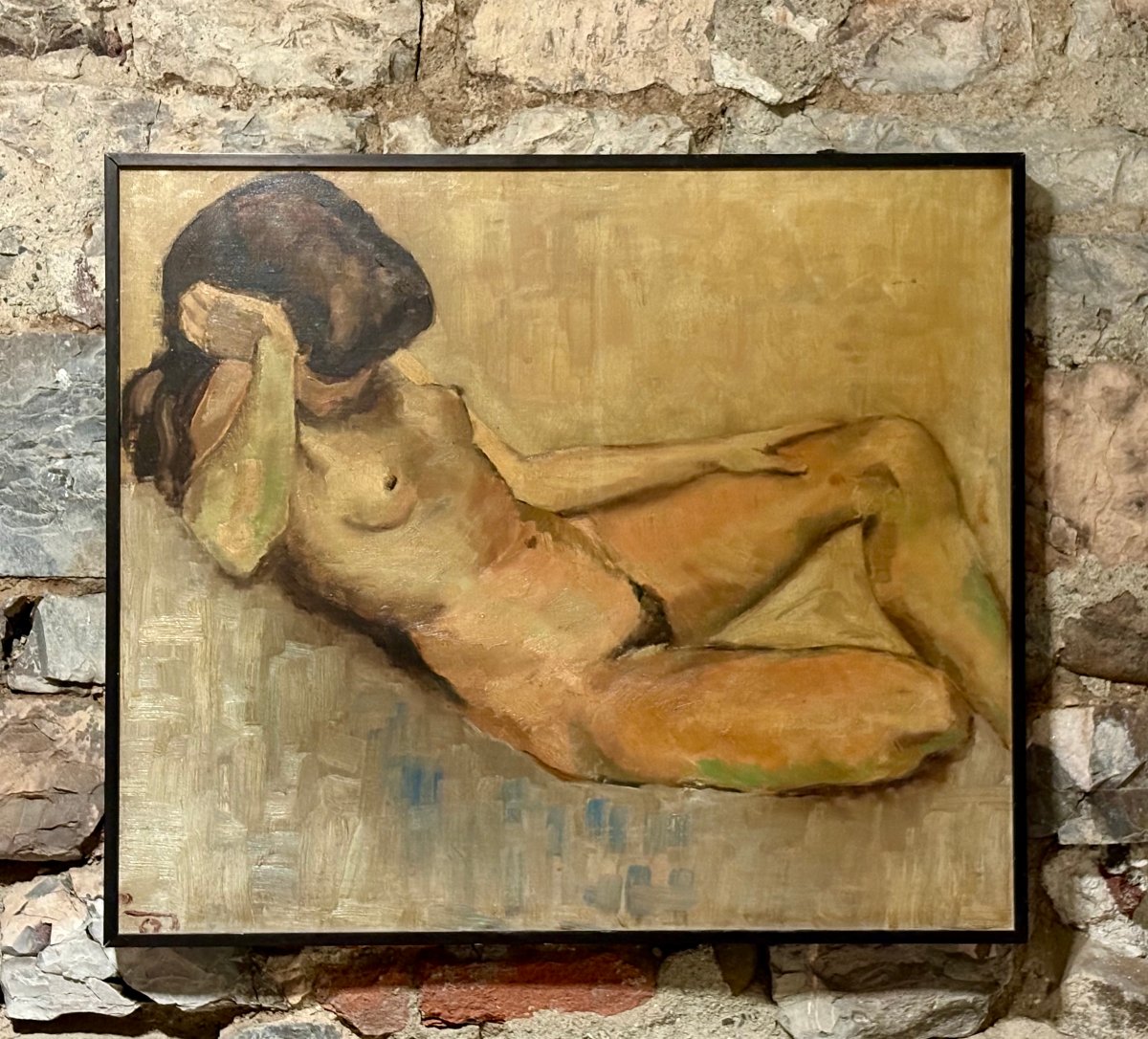 Nudo Di Donna Scuola Francese Neo Espressionista Monogrammato e Datato-photo-3