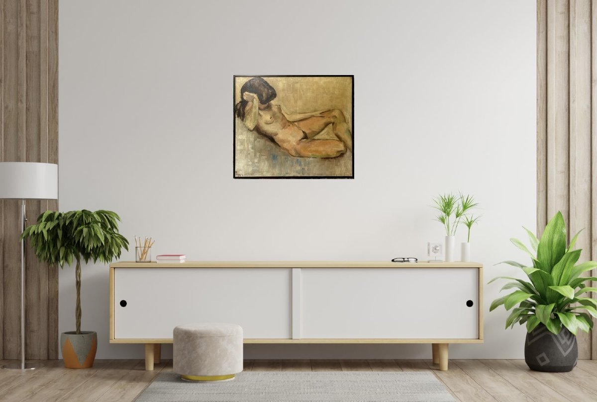 Nudo Di Donna Scuola Francese Neo Espressionista Monogrammato e Datato-photo-3