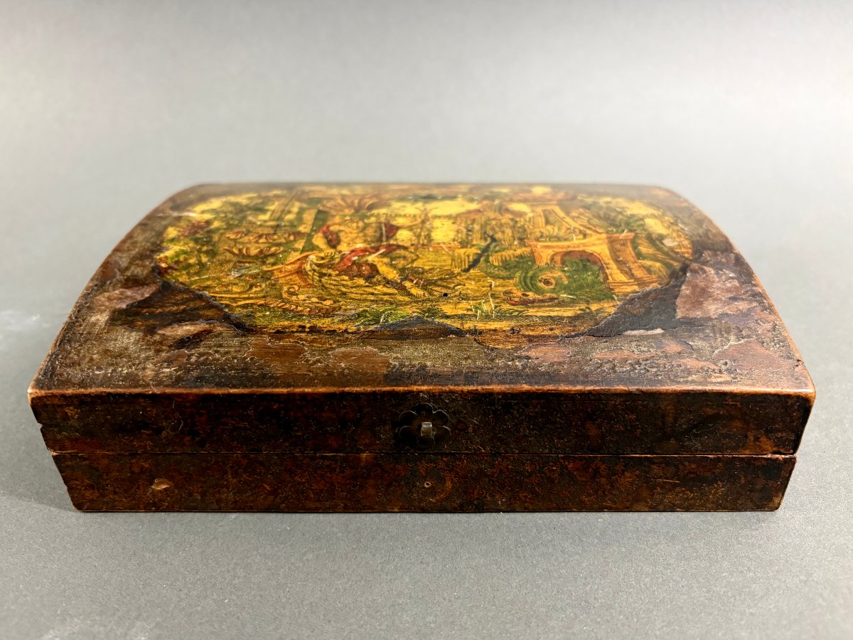 Scatola in Legno Laccato e Arte Povera Venezia XIX secolo-photo-2