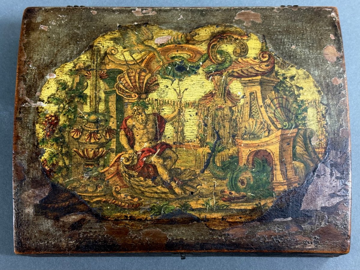 Scatola in Legno Laccato e Arte Povera Venezia XIX secolo-photo-3