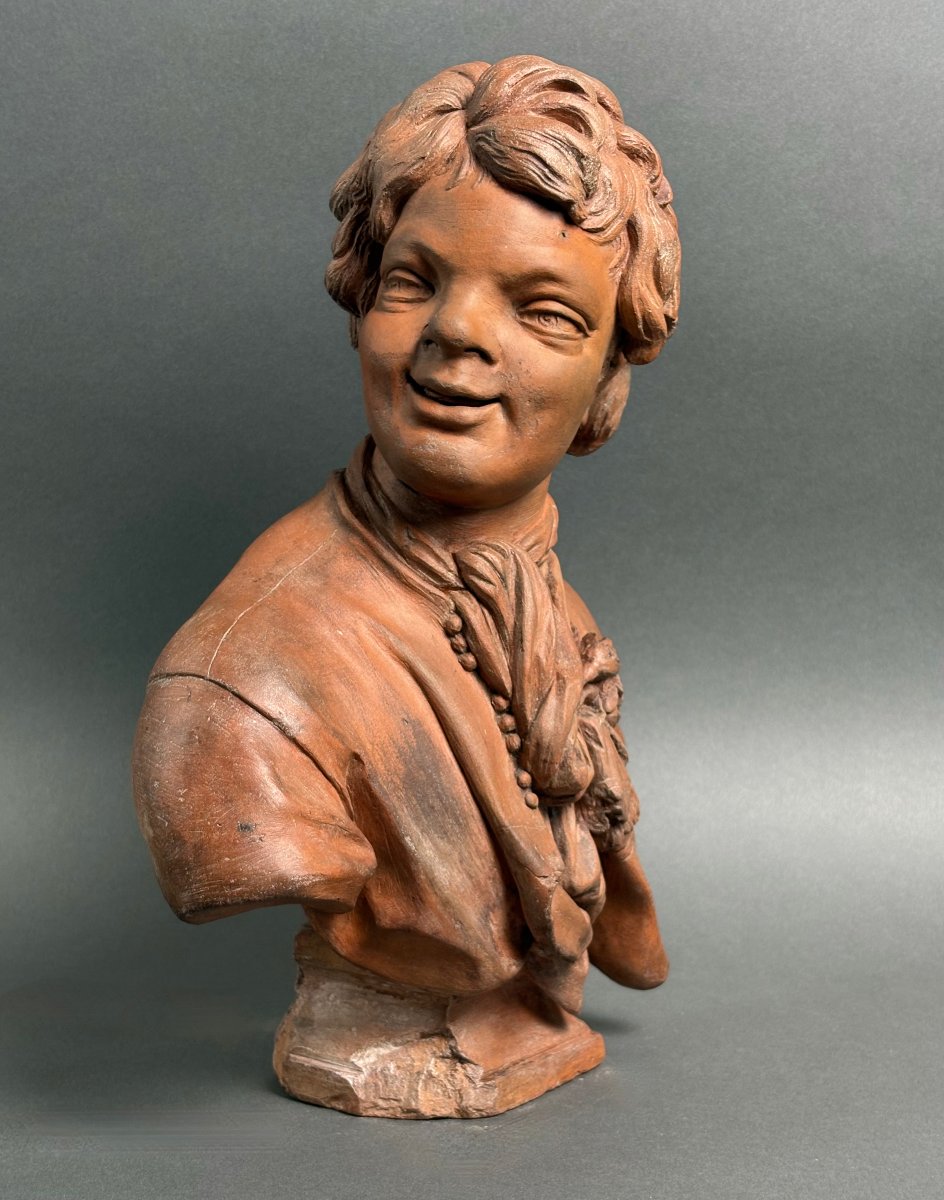 Busto in Terracotta Scultura francese del XVII firmato Rifle fecit 1693-photo-2