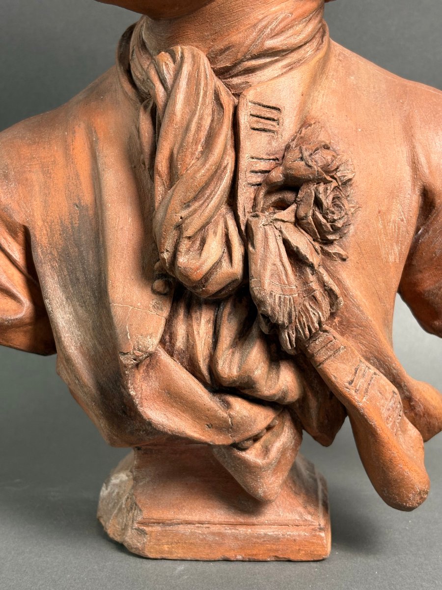 Busto in Terracotta Scultura francese del XVII firmato Rifle fecit 1693-photo-4
