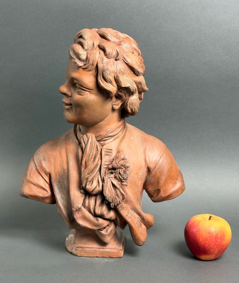 Busto in Terracotta Scultura francese del XVII firmato Rifle fecit 1693-photo-2
