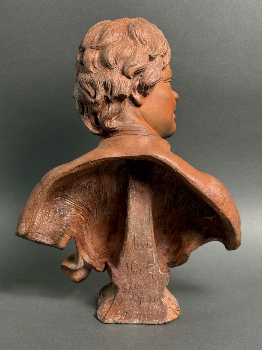 Busto in Terracotta Scultura francese del XVII firmato Rifle fecit 1693-photo-3