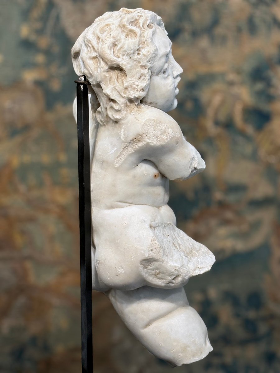 Putto in Marmo Scultura Barocca Italia del Nord XVII secolo-photo-4