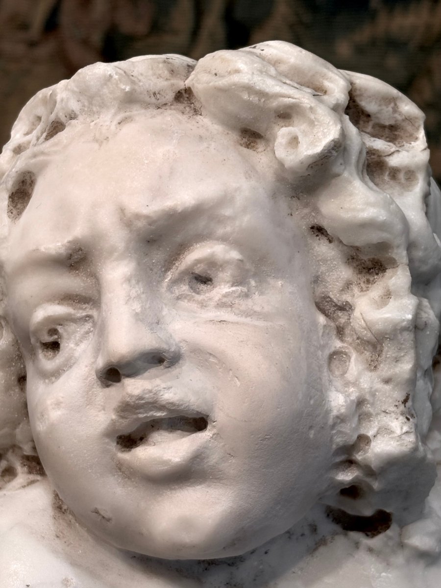 Putto in Marmo Scultura Barocca Italia del Nord XVII secolo-photo-4