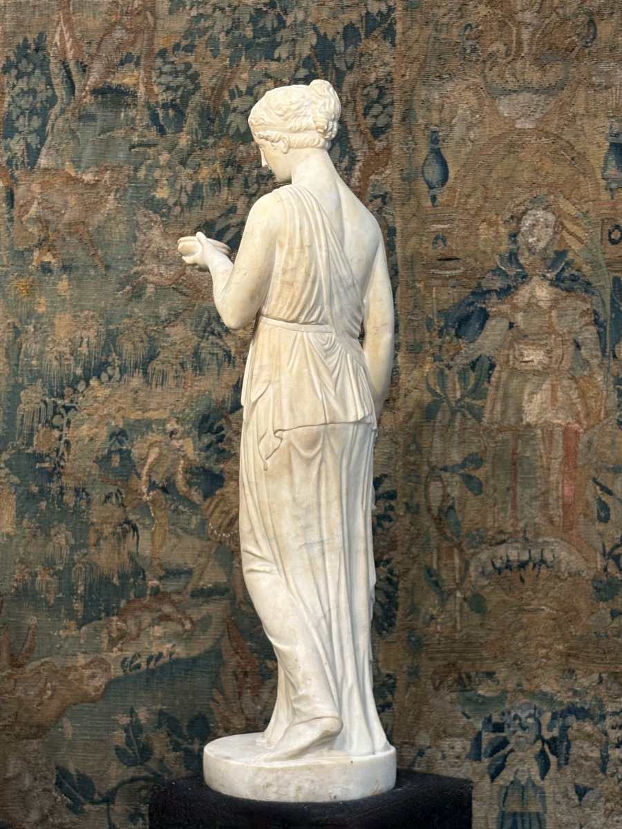 Ebe, Grande Scultura in Marmo Neoclassica dopo Berthel Thorvaldsen, XIX secolo-photo-1