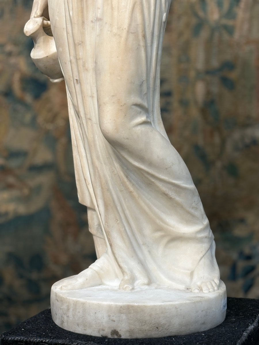 Ebe, Grande Scultura in Marmo Neoclassica dopo Berthel Thorvaldsen, XIX secolo-photo-4