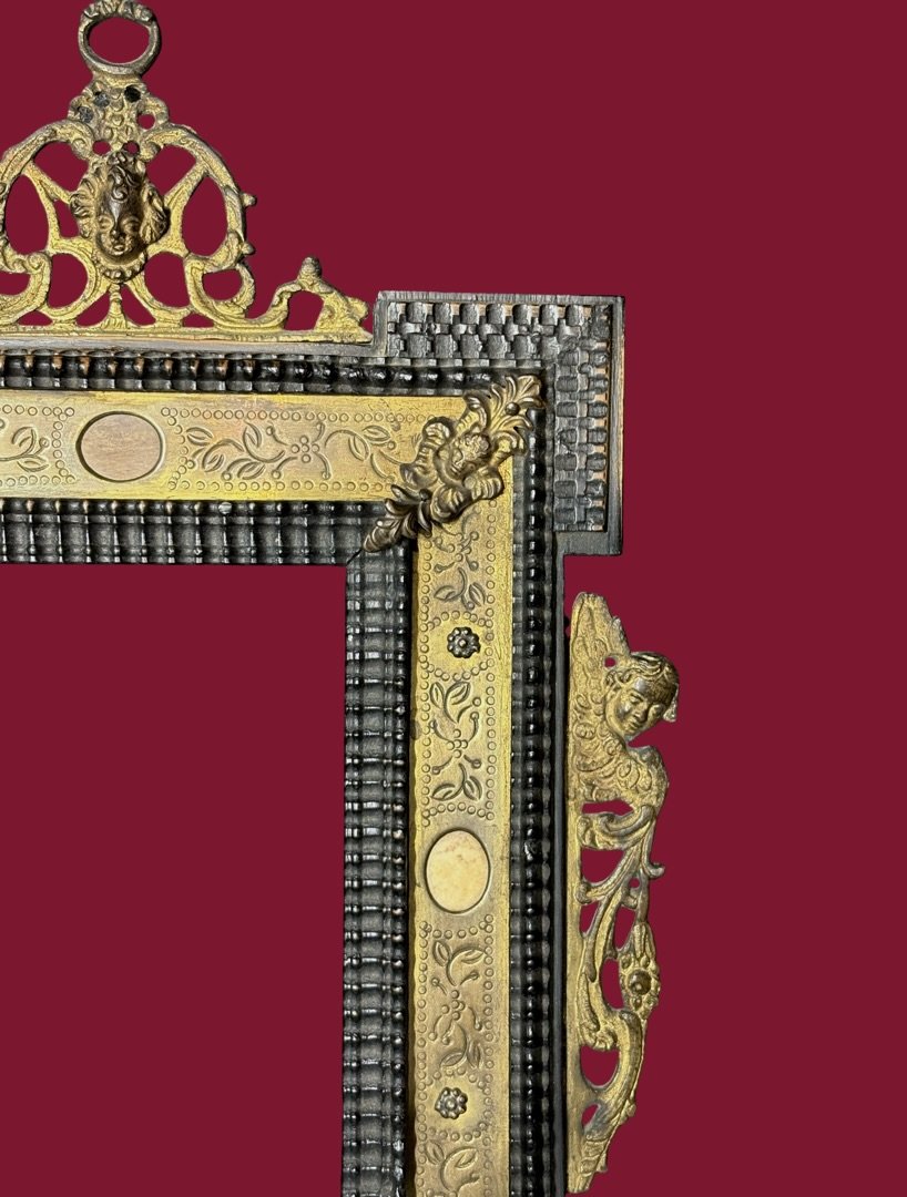 Cornice Romana Bronzo Dorato e Pietre Dure Grand Tour XVIII secolo-photo-2
