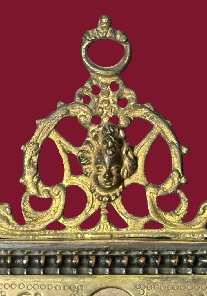 Cornice Romana Bronzo Dorato e Pietre Dure Grand Tour XVIII secolo-photo-3