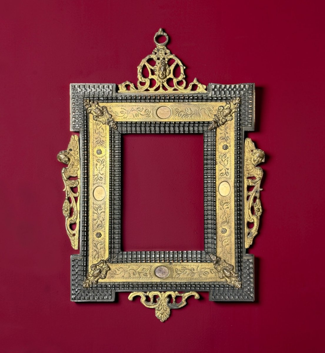 Cornice Romana Bronzo Dorato e Pietre Dure Grand Tour XVIII secolo