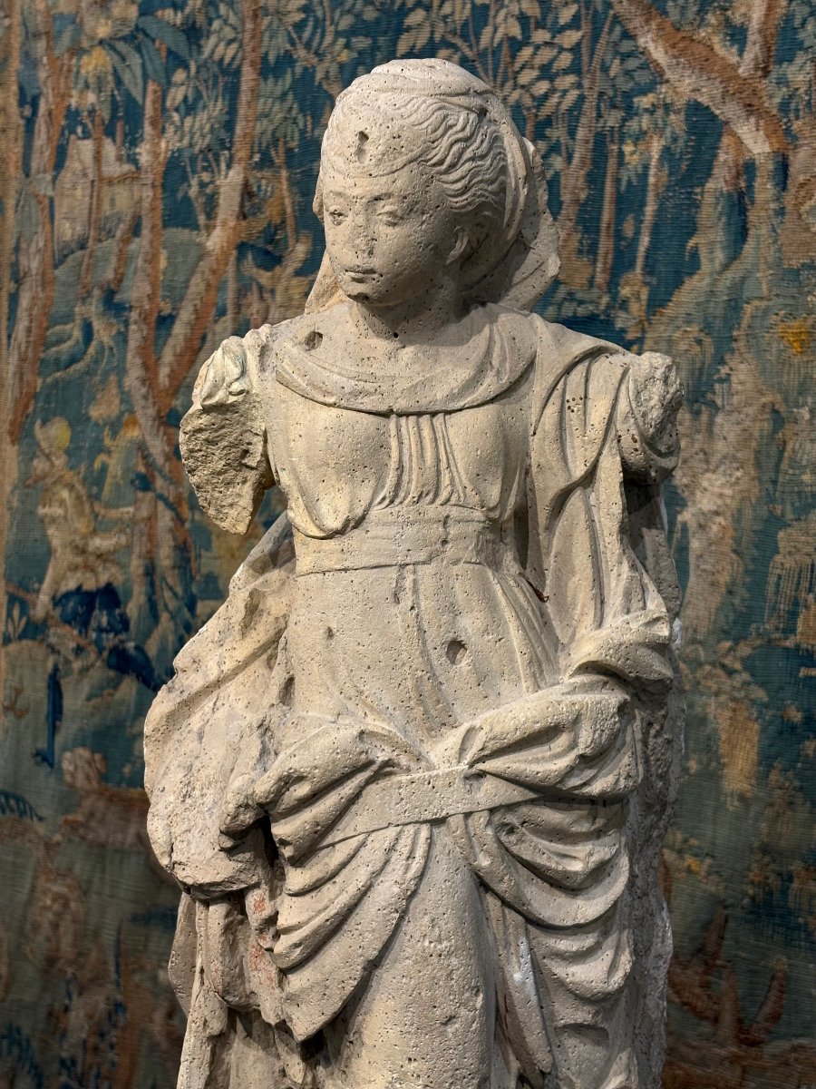Scultura Manierista in Pietra Calcarea Ile de France Seconda Metà del XVI secolo-photo-1