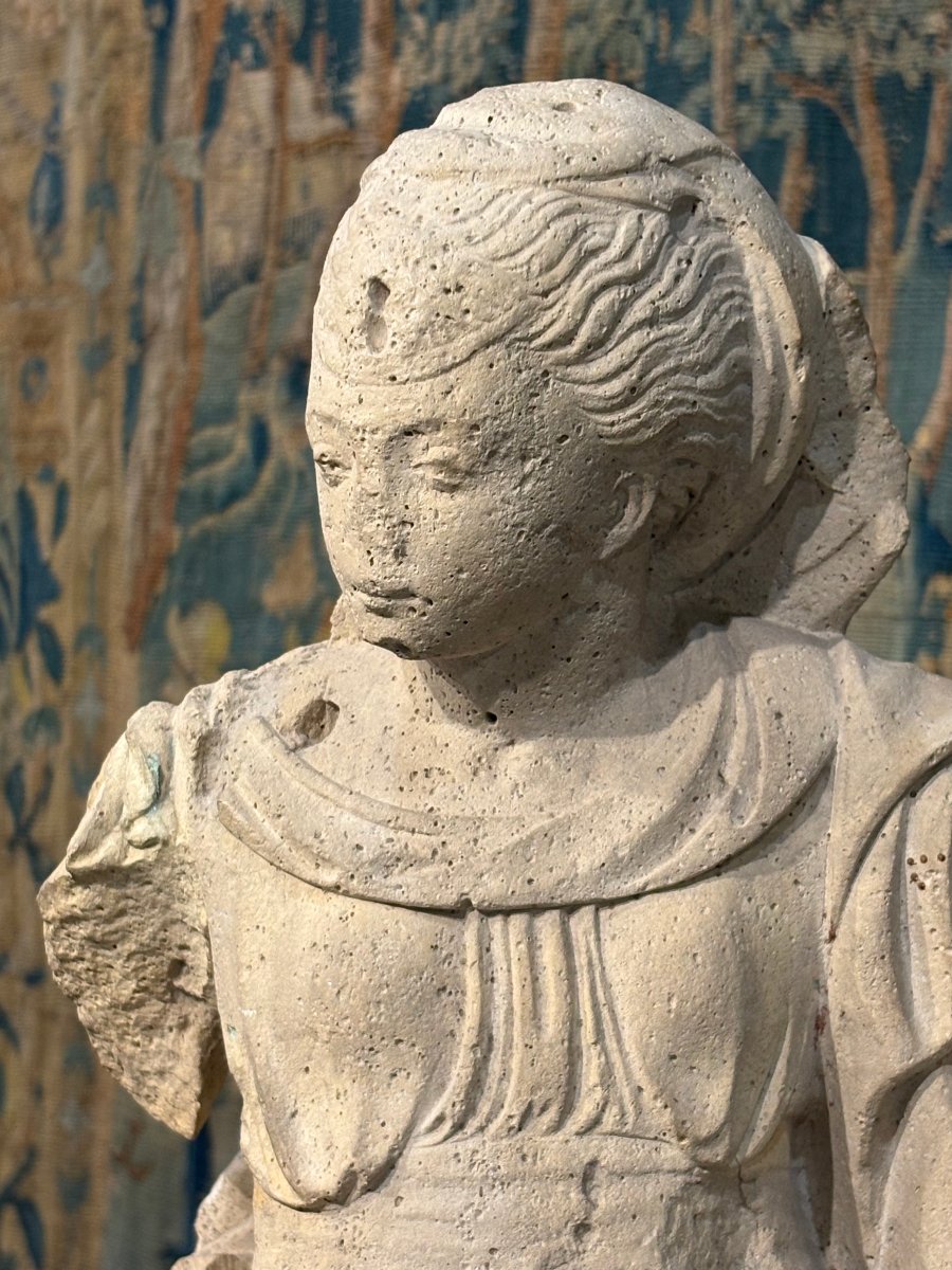 Scultura Manierista in Pietra Calcarea Ile de France Seconda Metà del XVI secolo-photo-2