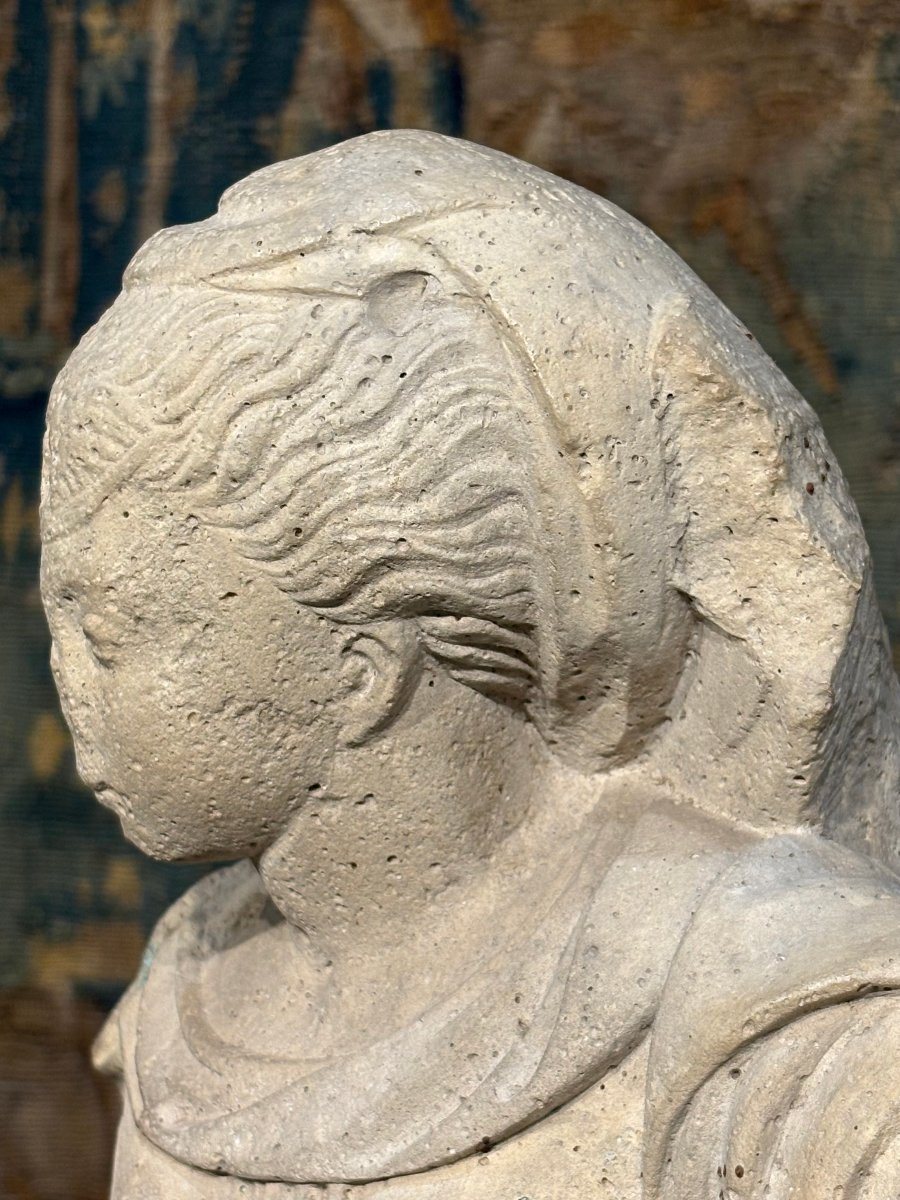 Scultura Manierista in Pietra Calcarea Ile de France Seconda Metà del XVI secolo-photo-7