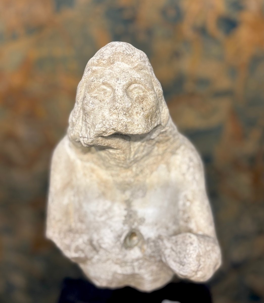 Tritone in Marmo Frammento di Scultura Barocco Italiano metà del  XVII secolo-photo-1