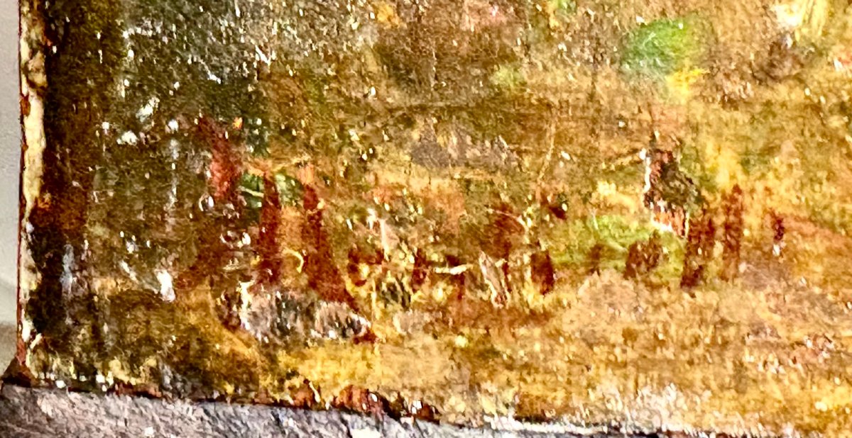 "Le Grazie al Bagno" Dipinto Firmato A. Monticelli Olio su Tavola-photo-4