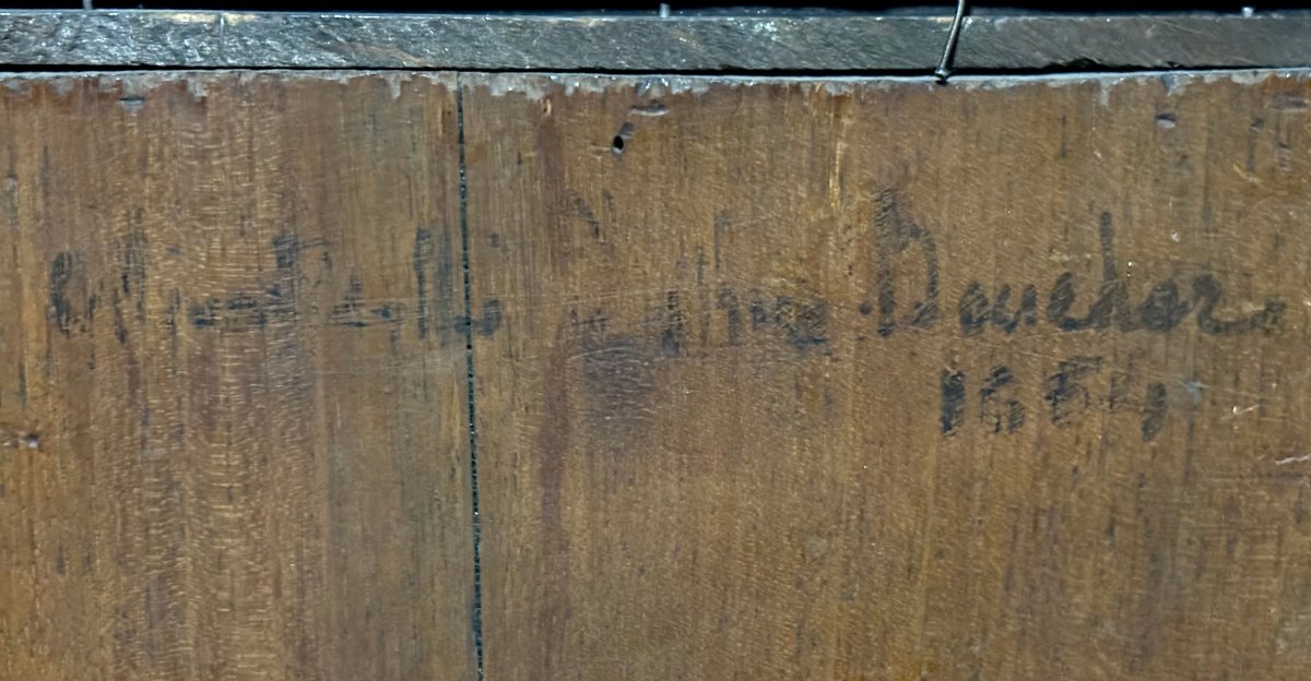 "Le Grazie al Bagno" Dipinto Firmato A. Monticelli Olio su Tavola-photo-6