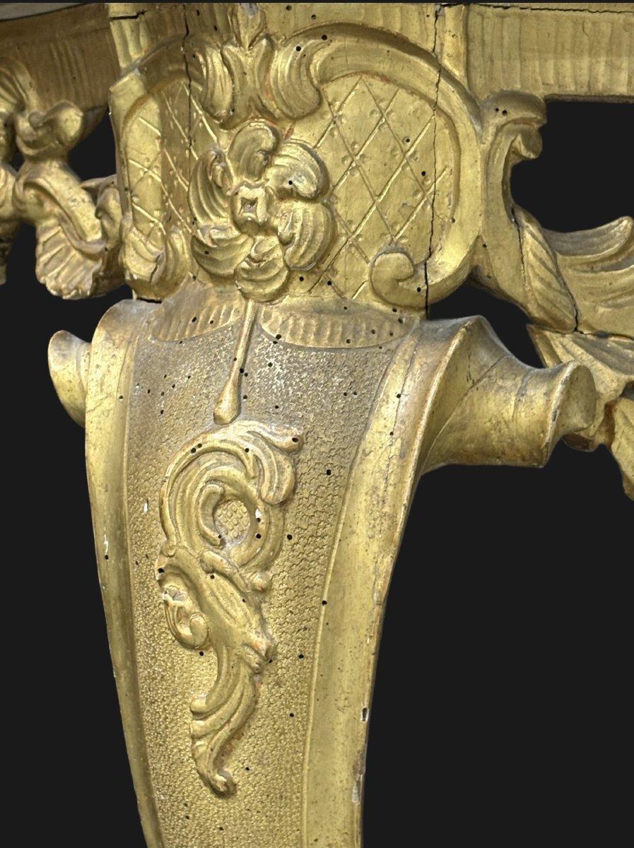 Consolle Bolognese Rococò in Legno Dorato con Mascherone XVIII secolo-photo-6