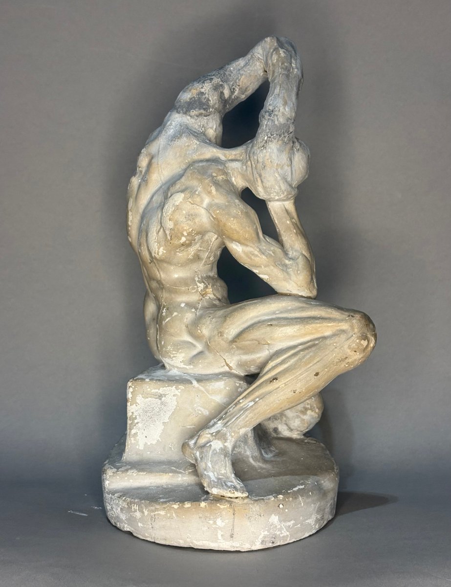 Scorticato Modello Anatomico Maschile in Gesso d'Atelier fine XIX-photo-3
