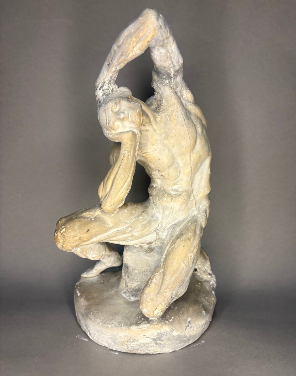 Scorticato Modello Anatomico Maschile in Gesso d'Atelier fine XIX-photo-1