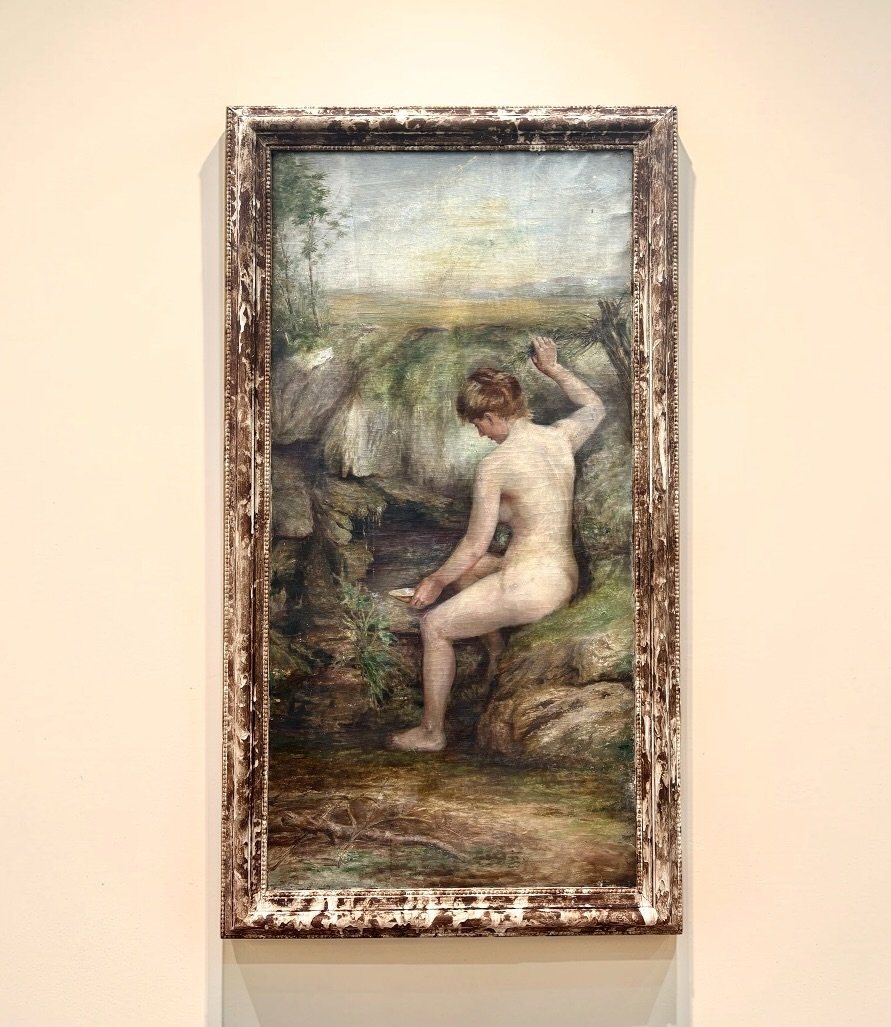 "La sorgente" Grande Dipinto nel gusto di Gustave Courbet XIX secolo-photo-2
