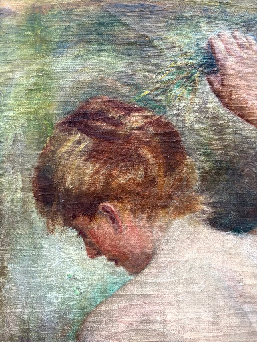 "La sorgente" Grande Dipinto nel gusto di Gustave Courbet XIX secolo-photo-5