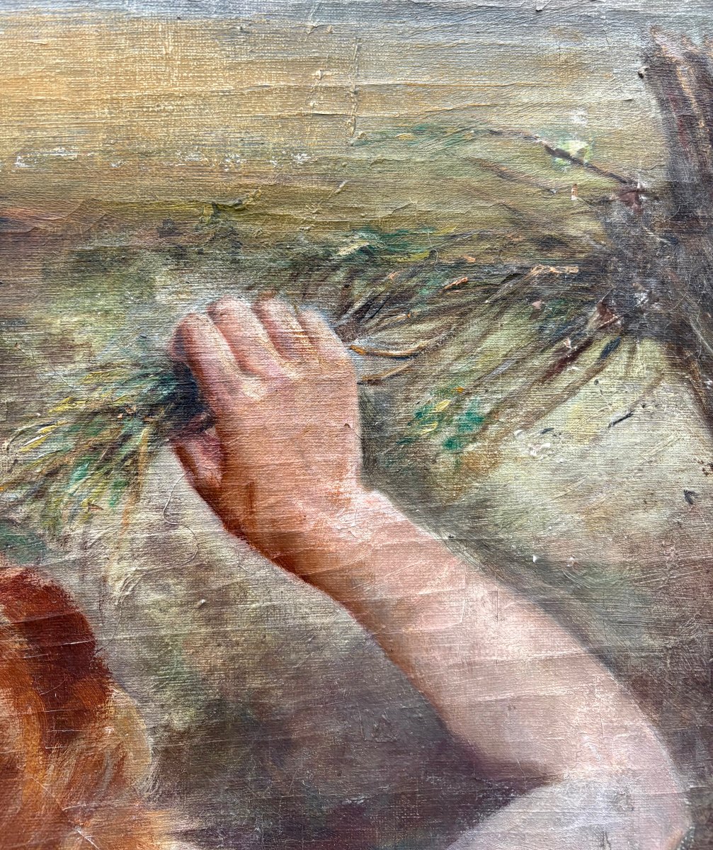 "La sorgente" Grande Dipinto nel gusto di Gustave Courbet XIX secolo-photo-6