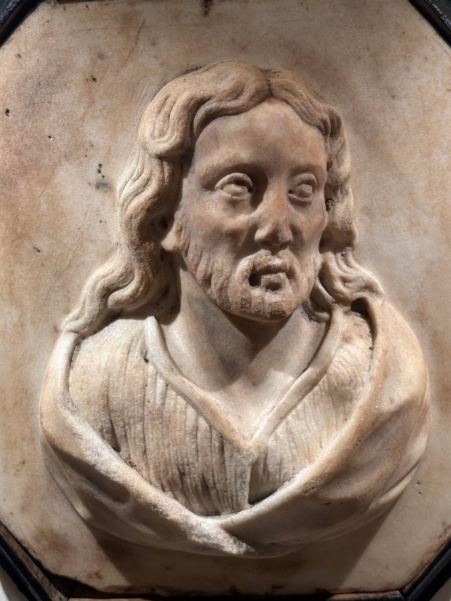 Altorilievo in Marmo Busto di Cristo Italia Settentrionale XVIII secolo-photo-2