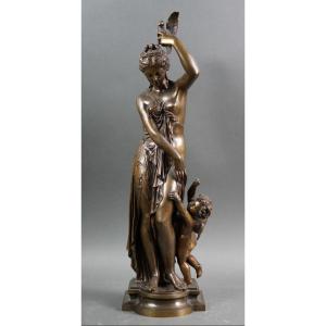 Jean BULIO (1827-1911), "Venere e Cupido" Gruppo in Bronzo Susse Fondeur