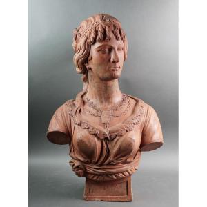 Busto in Terracotta Ritratto di Dama, Bottega senese,  XVIII secolo