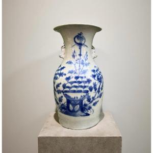 Vaso Cinese in Porcellana Celadon Dinastia Qing XIX secolo