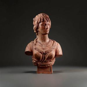 Busto in Terracotta Ritratto di Dama, Bottega senese,  XVIII secolo