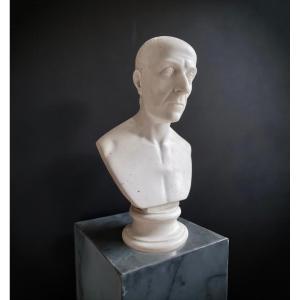 Busto Maschile Neoclassico in Marmo di Carrara inizi XIX secolo 