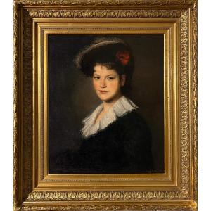 Hélène Le Roy d'Etiolles (1864-1939)  Scuola Francese del XIX  Ritratto di Giovane Donna