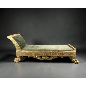 Dormeuse in Legno Dorato epoca Impero Modello di Bottega
