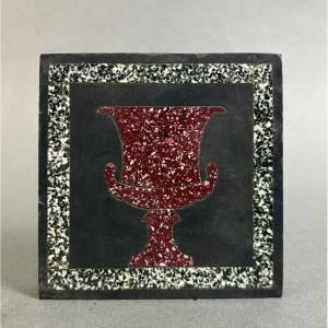 Placca Grand Tour Commesso di Marmi Vaso Mediceo XIX secolo