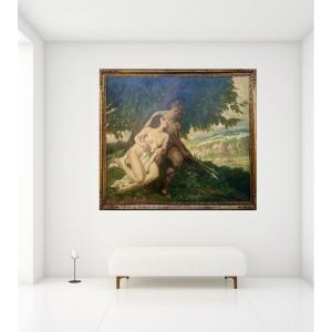 Médard Tytgat (1871-1948) "Cefalo e Procri" Grande Dipinto Mitologico