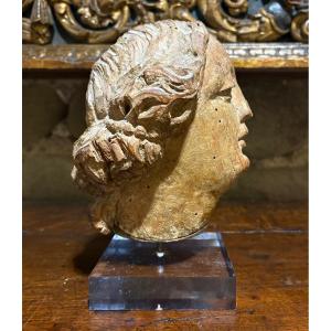 Testa Femminile Scultura in Quercia Francia seconda metà del XVI secolo