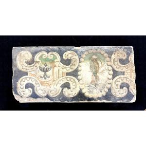 Pannello di Scagliola con Stemma Frammento Italia XVII secolo