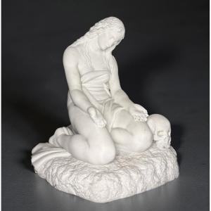 Maddalena Penitente dopo Canova, Scultura Neoclassica  in Marmo XIX secolo