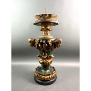 Grande Portacero Barocco Legno Laccato e Dorato XVIII secolo