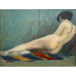 Grande Dipinto Nudo Femminile Olio su tela inizi XX secolo