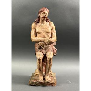 Cristo ai Lacci o Ecce Homo in Terracotta Policroma Italia XVII secolo